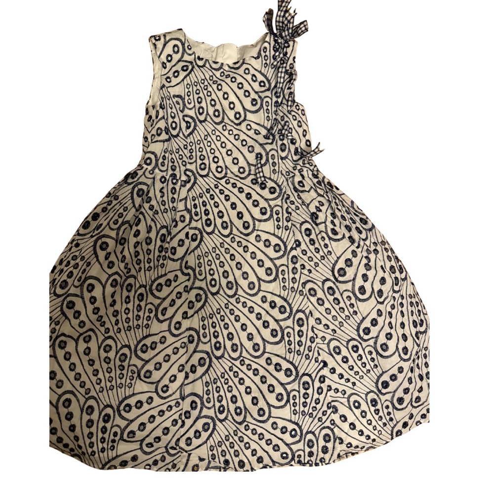 Monsoon Cream and Navy Formal Kids Dress